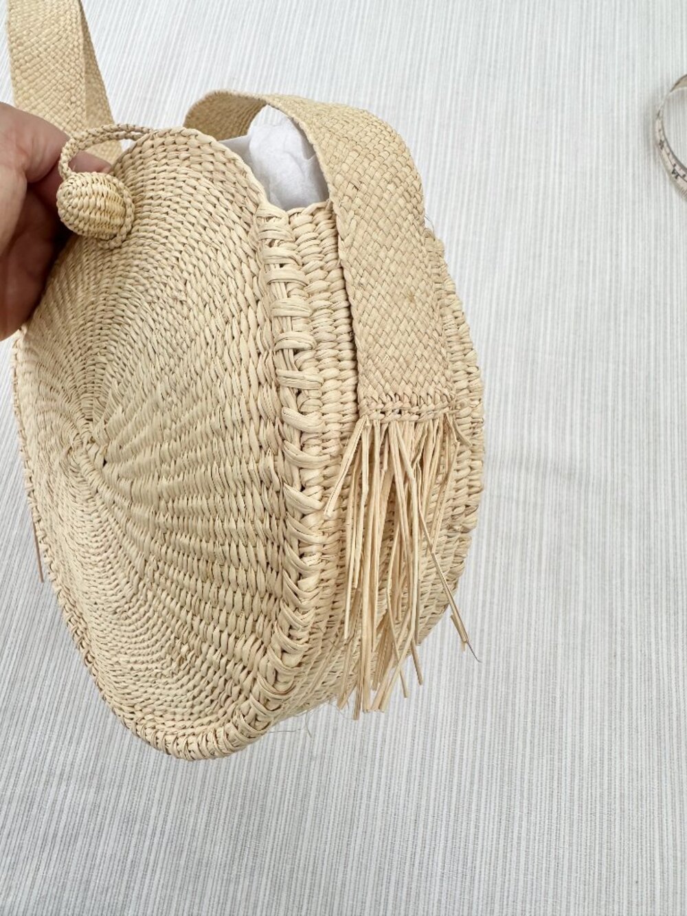 Artesano Round Woven Straw Crossbody Circle Bag View 6